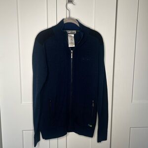 Alaska by Luly Yang Wool Blend Zip-Up Sweater Men's Size Small